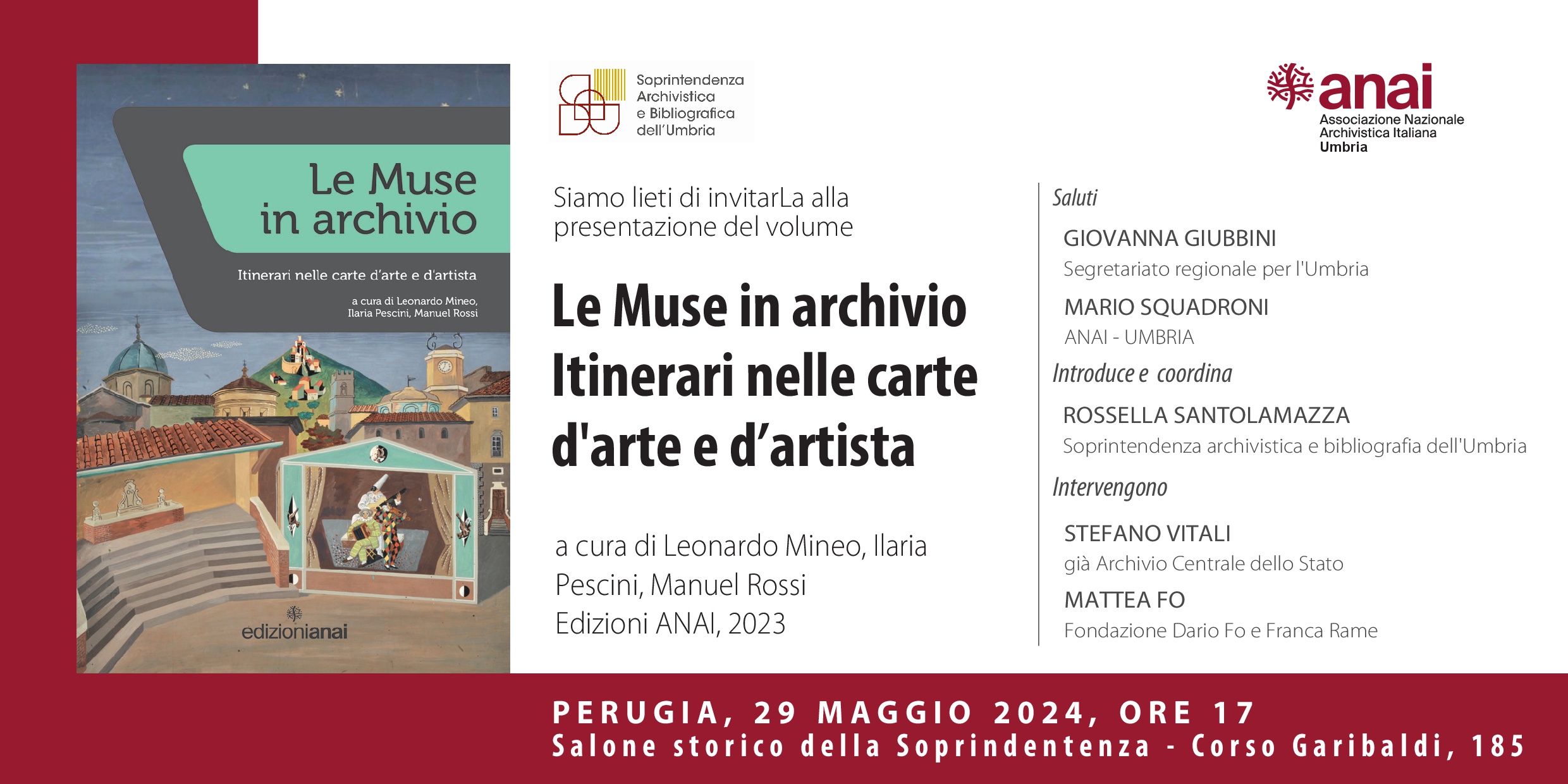 Presentazione del Volume ‘Le Muse in archivio. Itinerari nelle carte d’arte e d’artista’